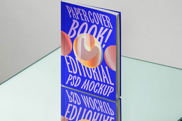 Free Paperback Book on Mirror Mockup PSD Template