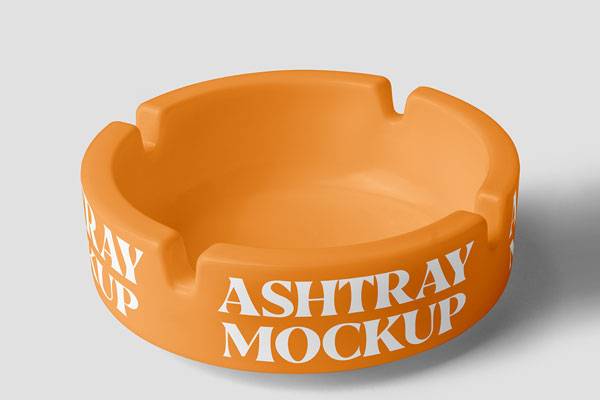 Free Perspective Ashtray Mockup PSD Template