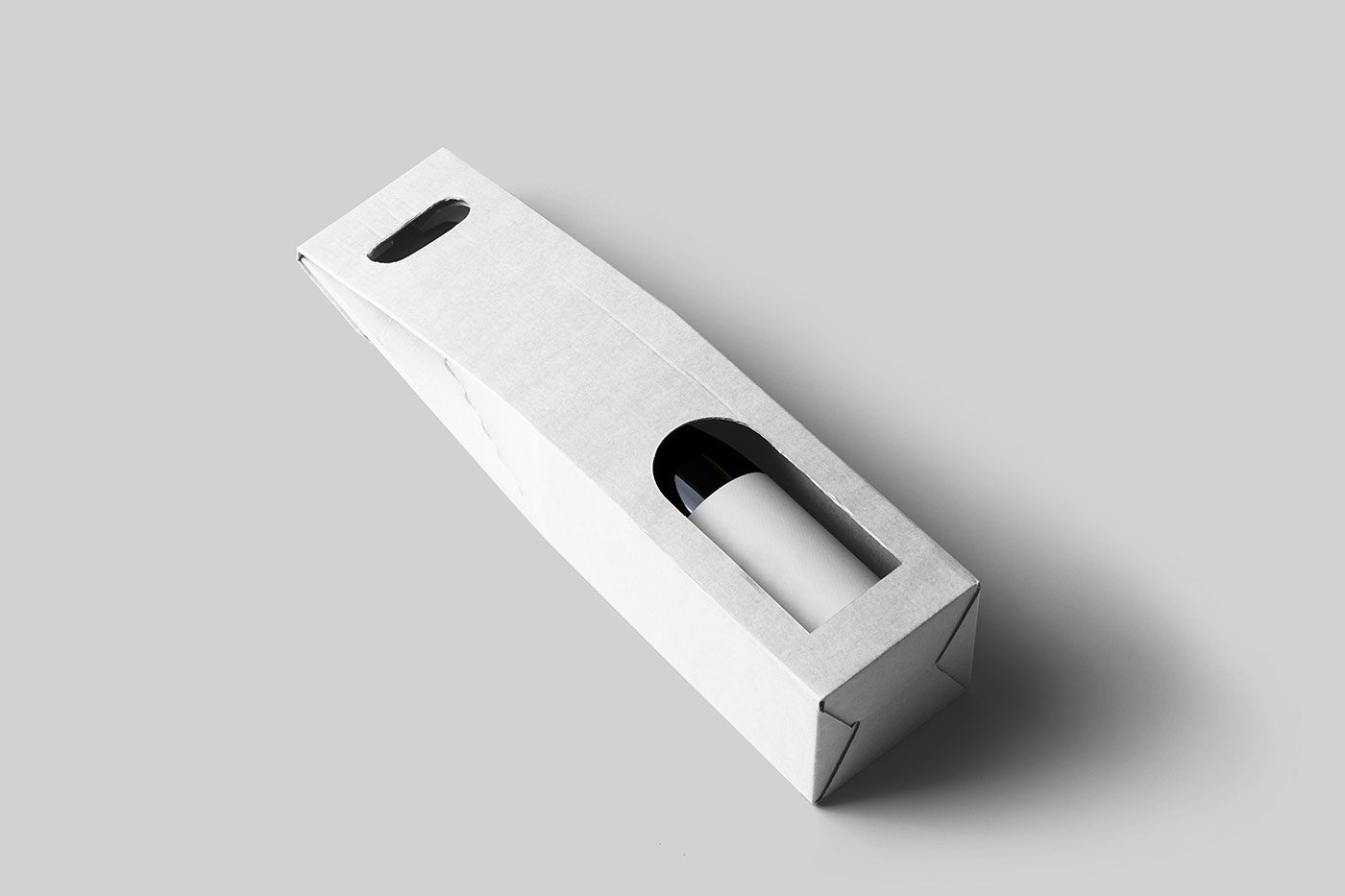 Free Perspective Wine Box Mockup PSD Template