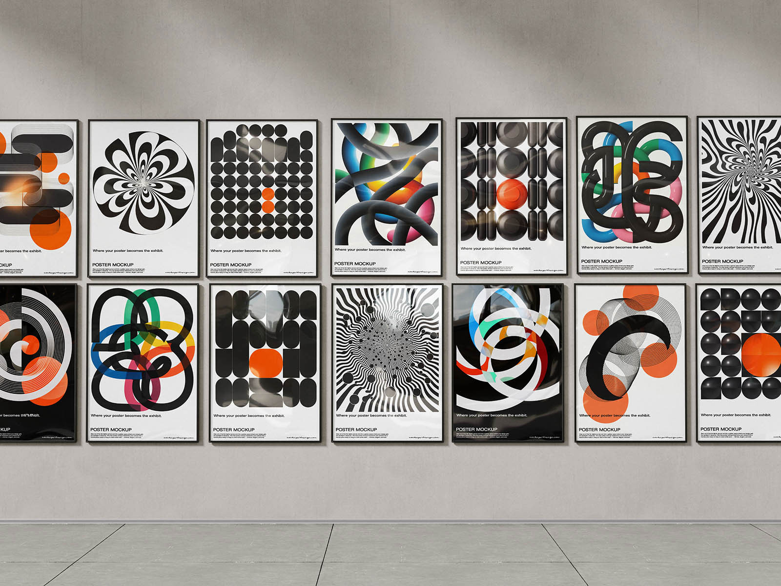 Free Poster Gallery Mockup PSD Template