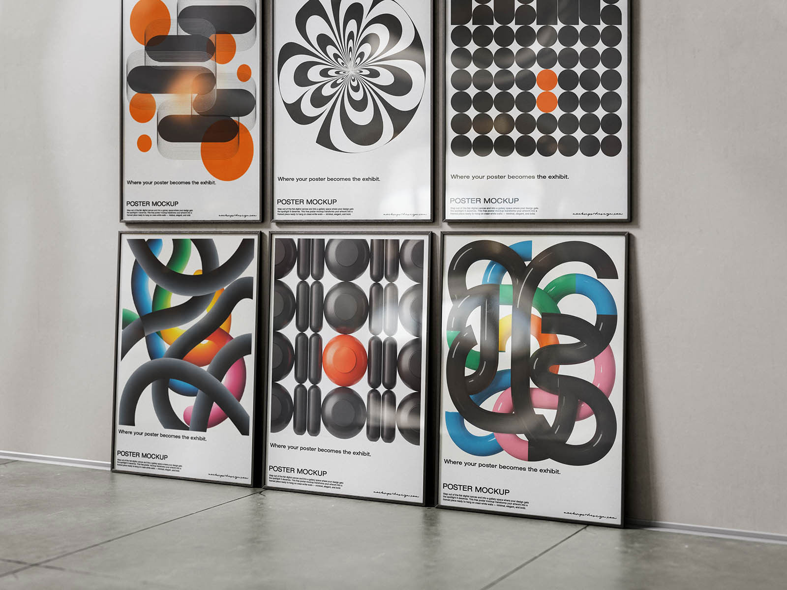 Free Poster Gallery Mockup PSD Template