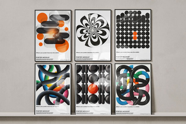 Free Poster Gallery Mockup PSD Template