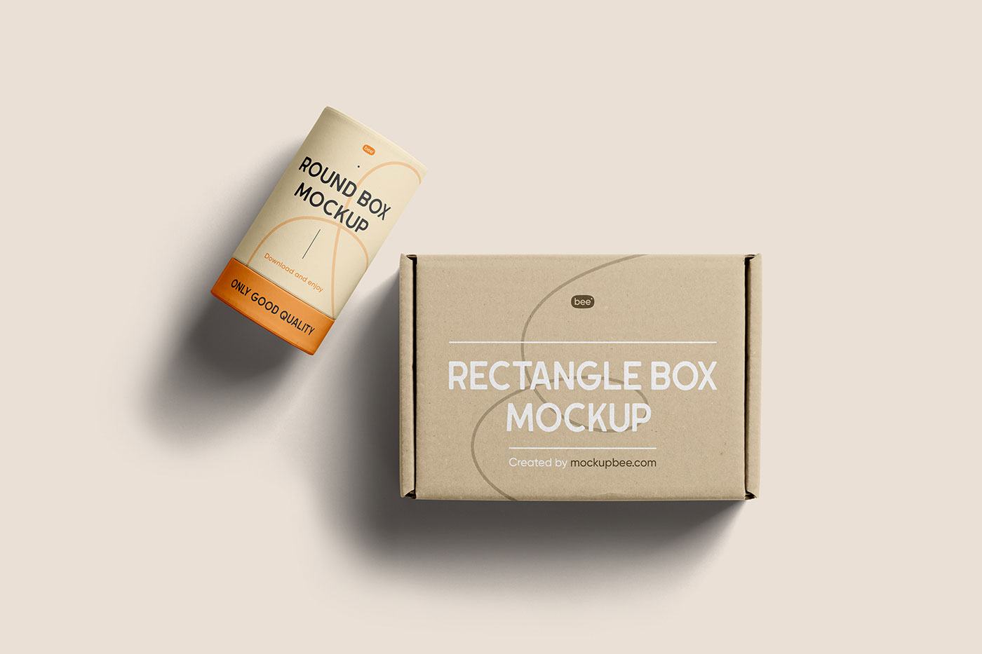 Free Rectangle and Tube Boxes Mockup PSD Template