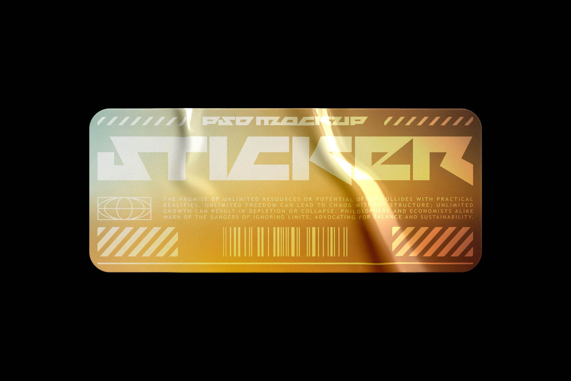 Free Rectangle Plastic Sticker Mockup PSD Template