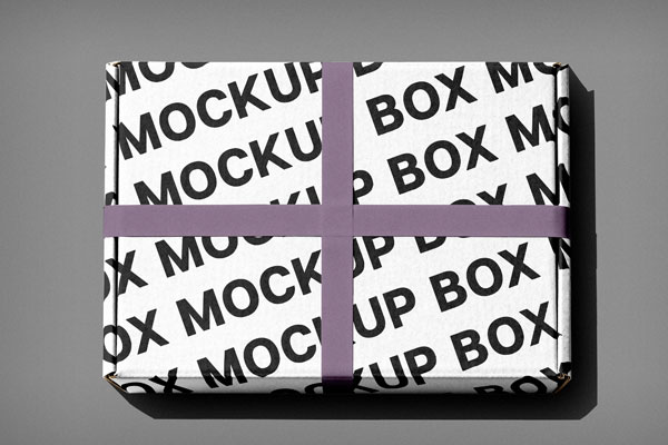 Free Ribbon Tied Box Mockup PSD Template