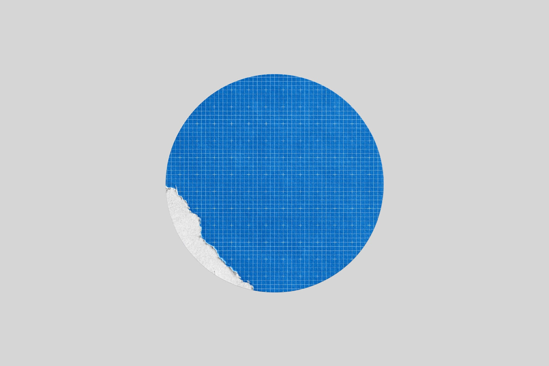 Free Ripped Round Paper Sticker Mockup PSD Template