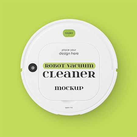 Free Robot Vacuum Cleaner Mockups PSD Template