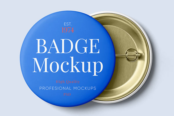 Free Round Badge Mockup PSD Template