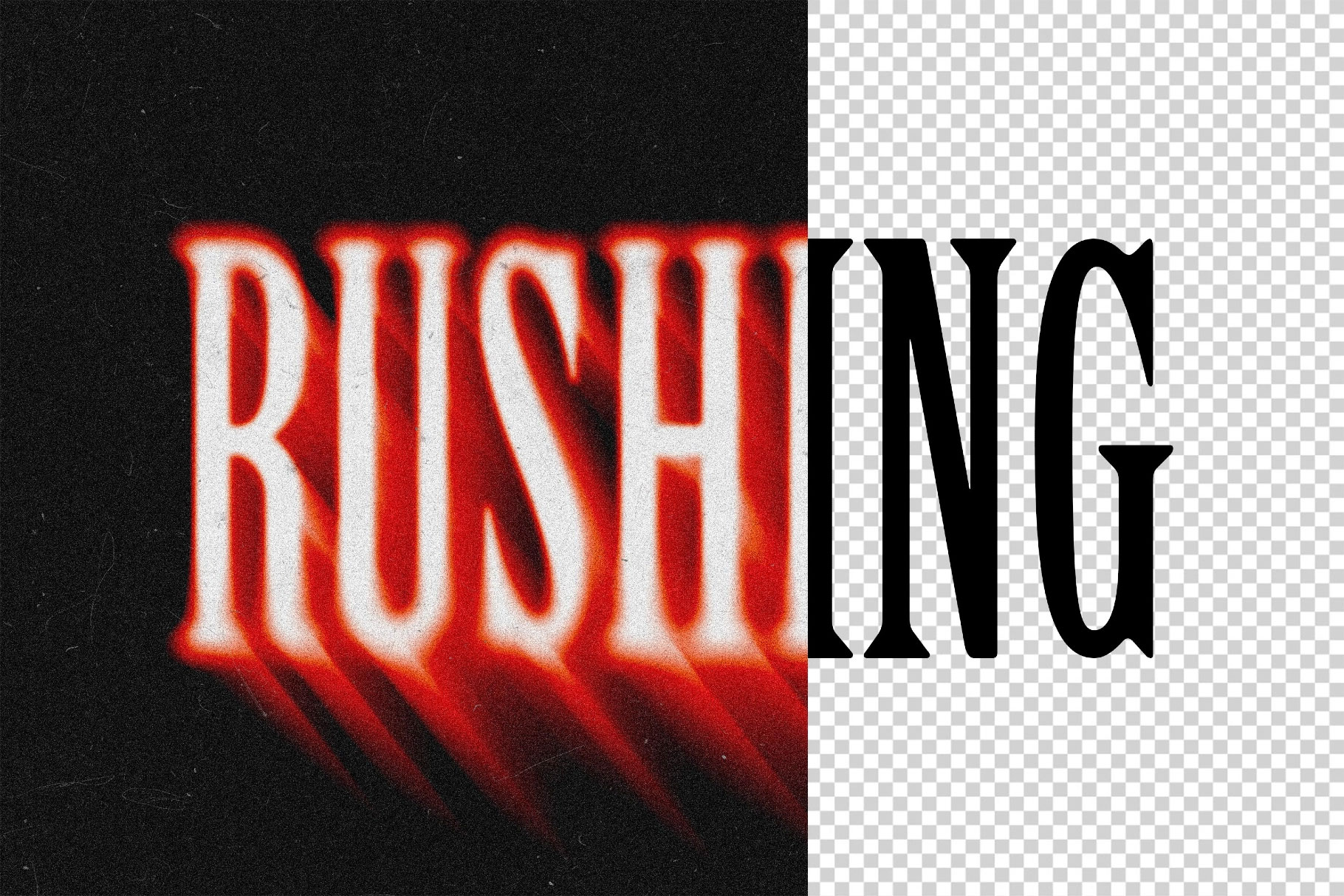 Free Rushing Blur Text Effect / Logo Mockup PSD Template
