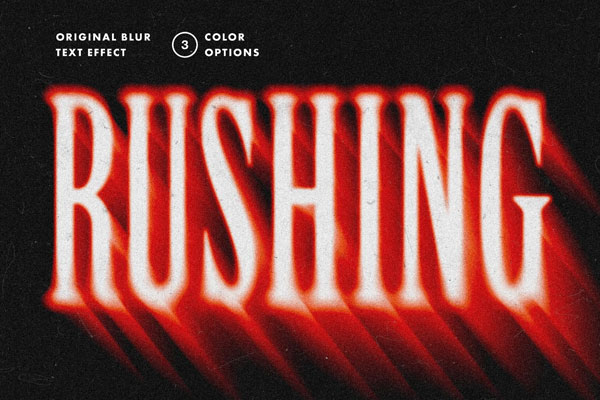 Free Rushing Blur Text Effect / Logo Mockup PSD Template