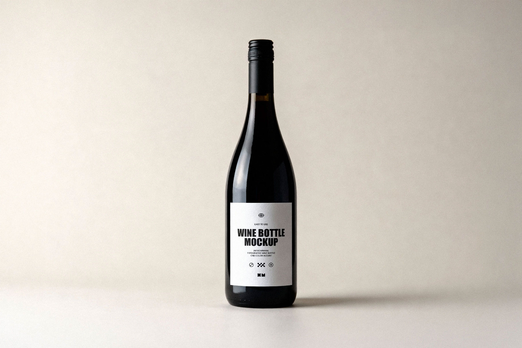 Free Screw Cap Wine Bottle Mockup PSD Template