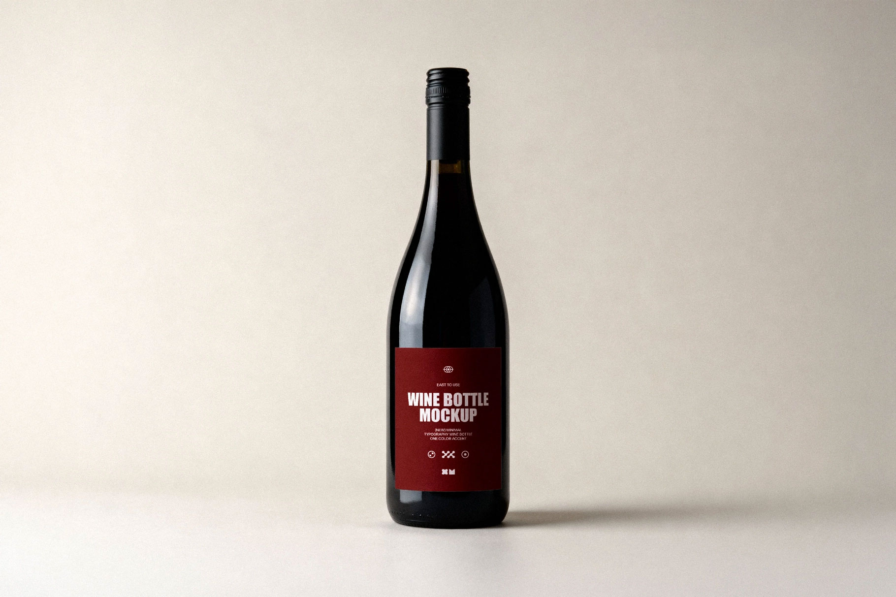 Free Screw Cap Wine Bottle Mockup PSD Template