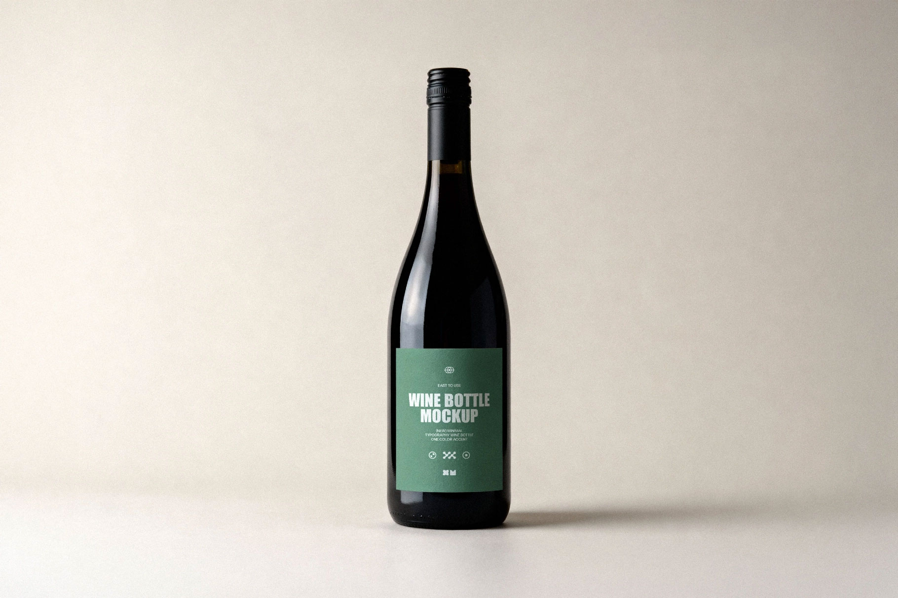 Free Screw Cap Wine Bottle Mockup PSD Template