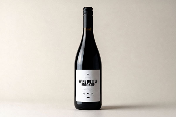 Free Screw Cap Wine Bottle Mockup PSD Template