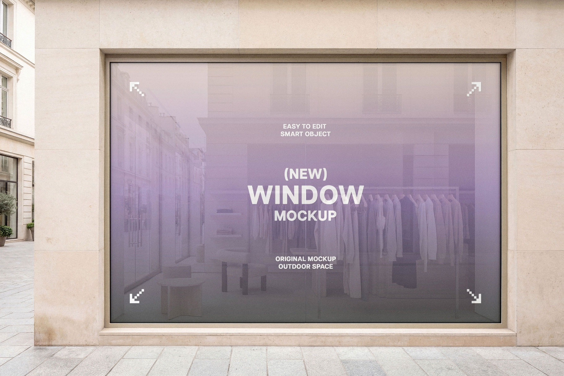 Free Shopfront Window Sticker Mockup PSD Template