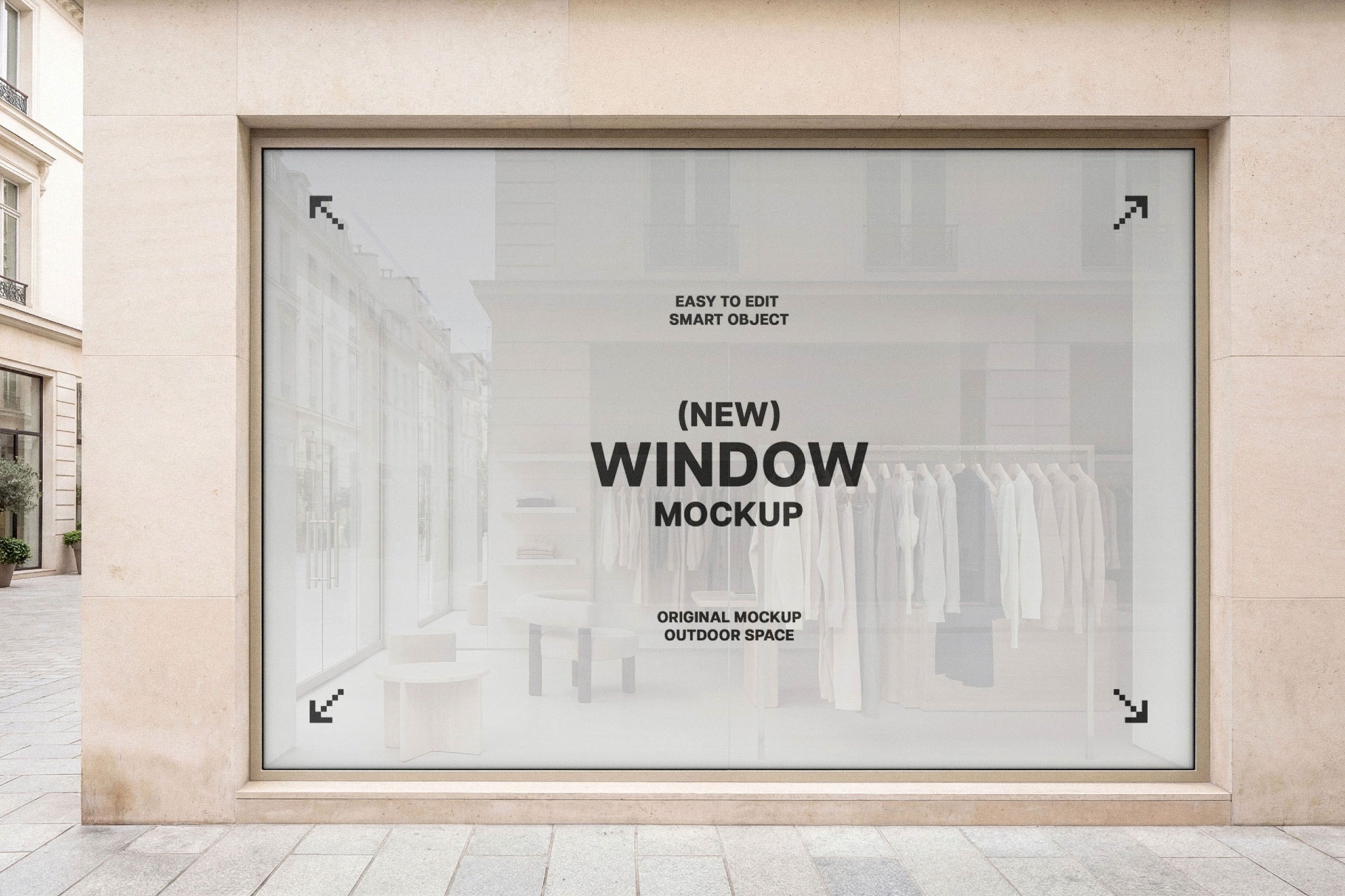 Free Shopfront Window Sticker Mockup PSD Template