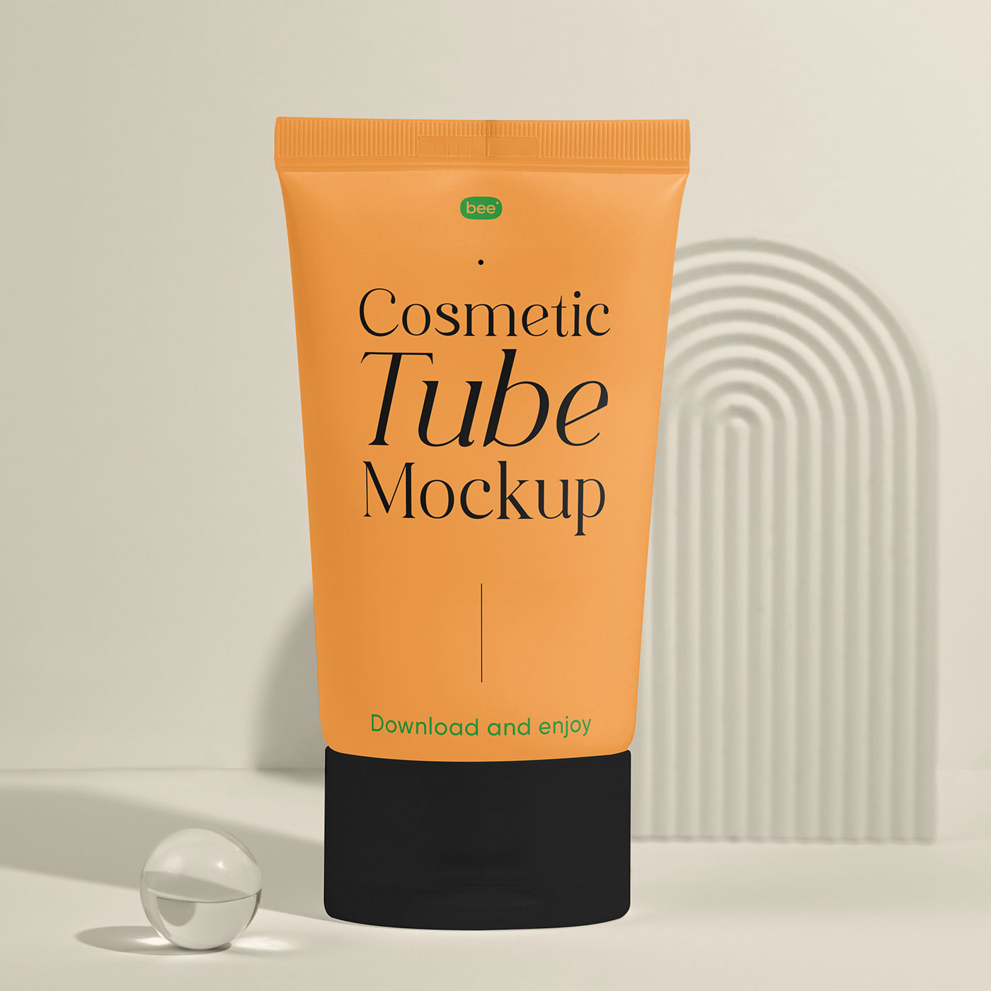 Free Short Cosmetic Tube Mockup PSD Template