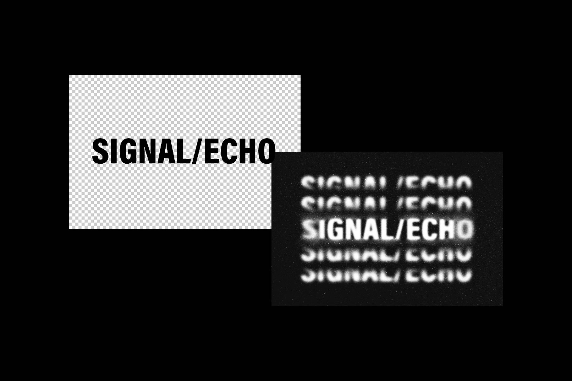 Free Signal Echo Text Effect / Logo Mockup PSD Template