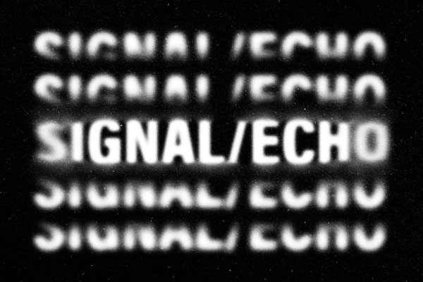 Free Signal Echo Text Effect / Logo Mockup PSD Template