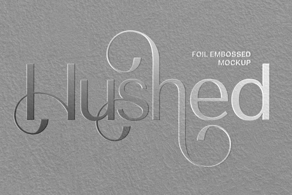 Free Silver Foil Mockup PSD Template