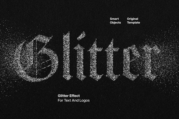 Free Silver Glitter Text Effect / Logo Mockup PSD Template