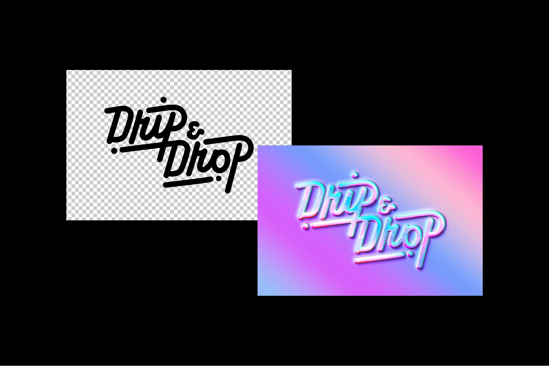 Free Soft Holographic Text Effect / Logo Mockup PSD Template