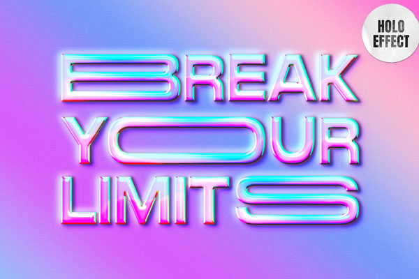 Free Soft Holographic Text Effect / Logo Mockup PSD Template