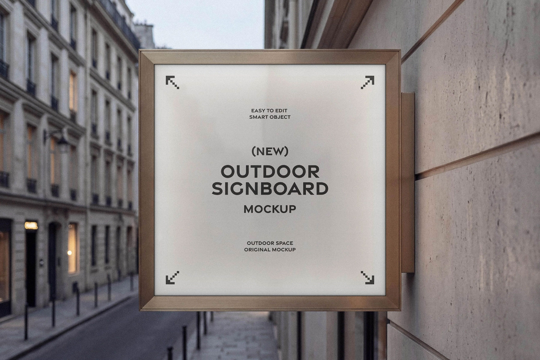 Free Square Outdoor Sign Mockup PSD Template