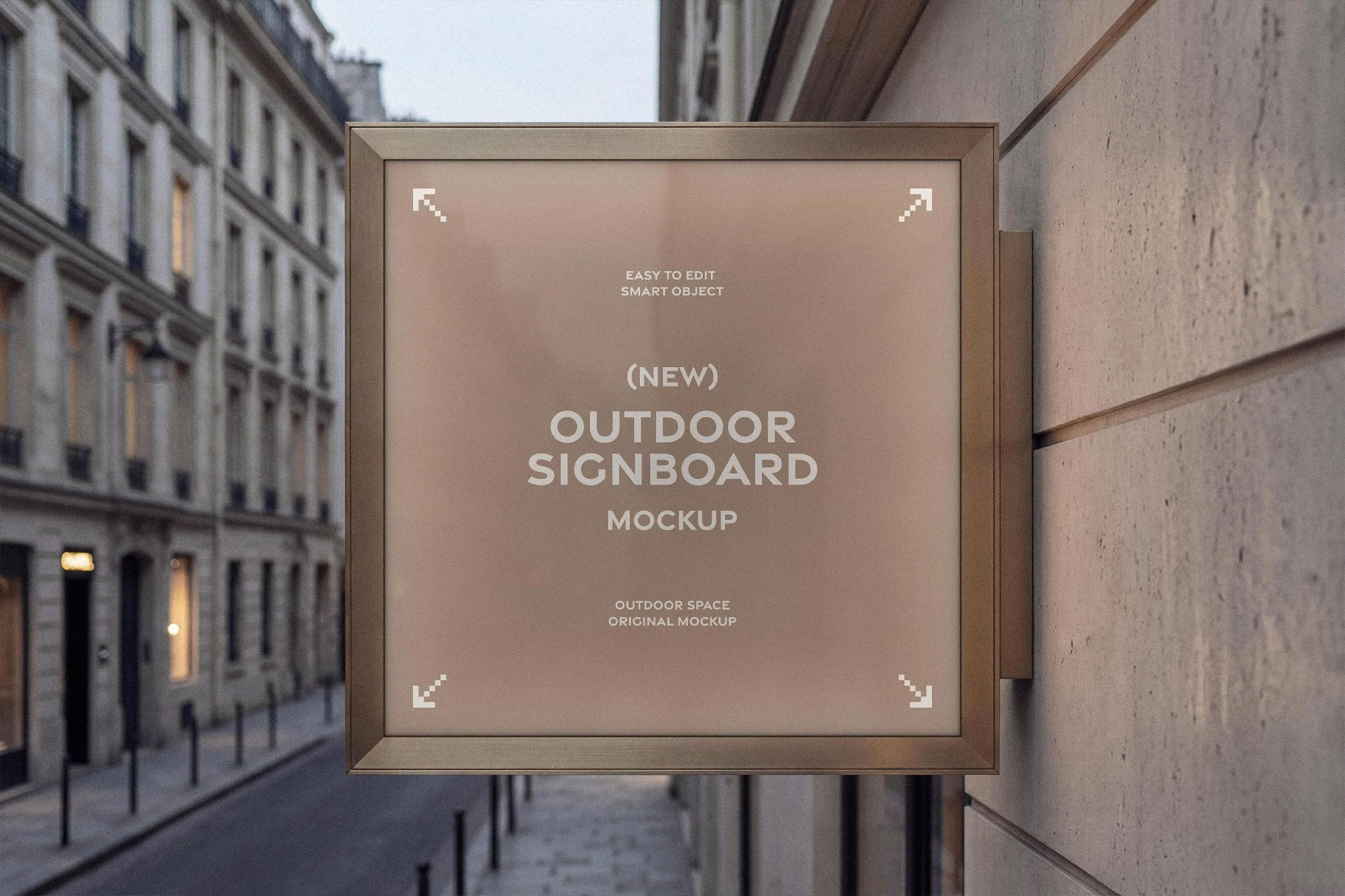 Free Square Outdoor Sign Mockup PSD Template