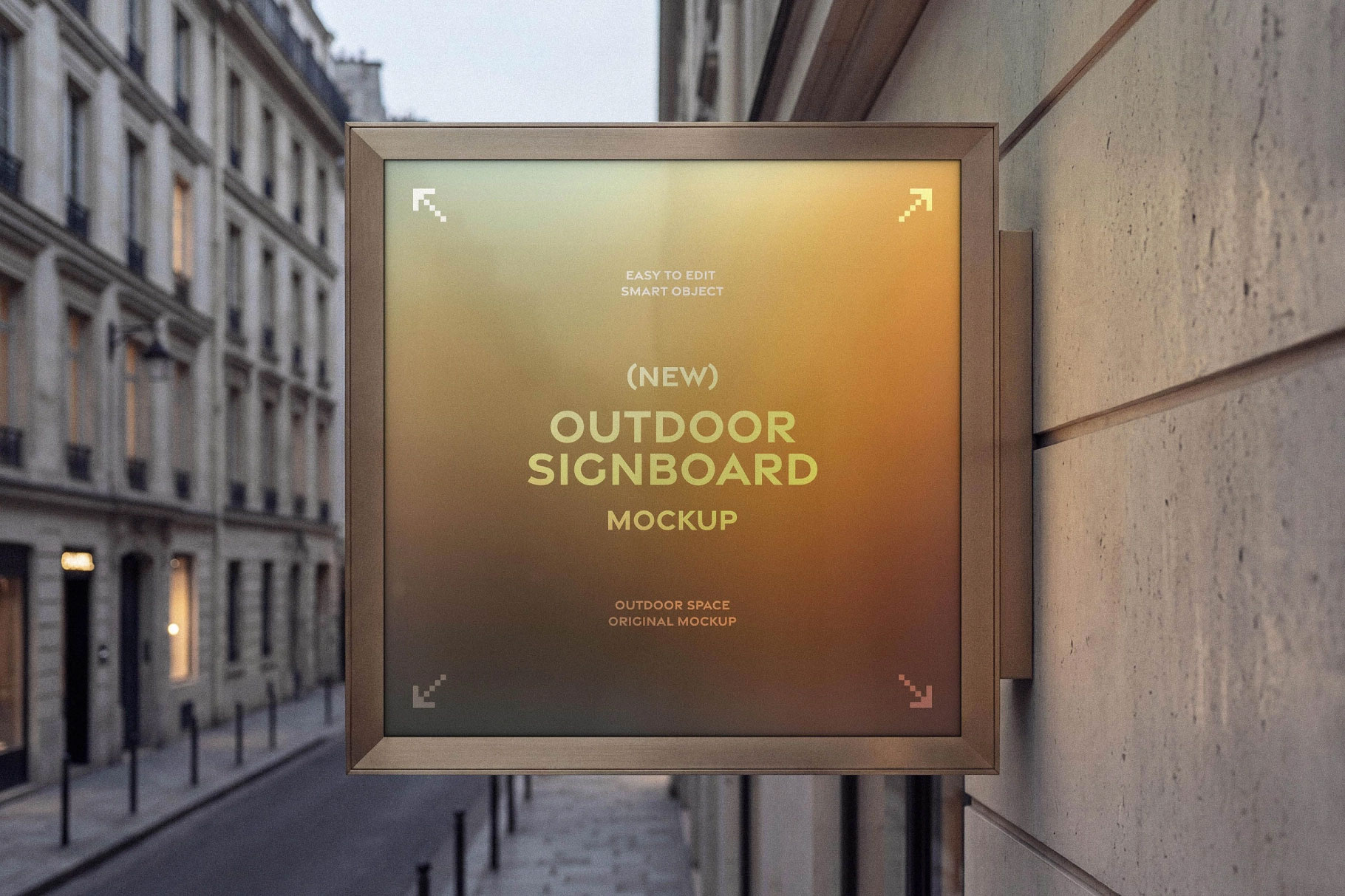 Free Square Outdoor Sign Mockup PSD Template