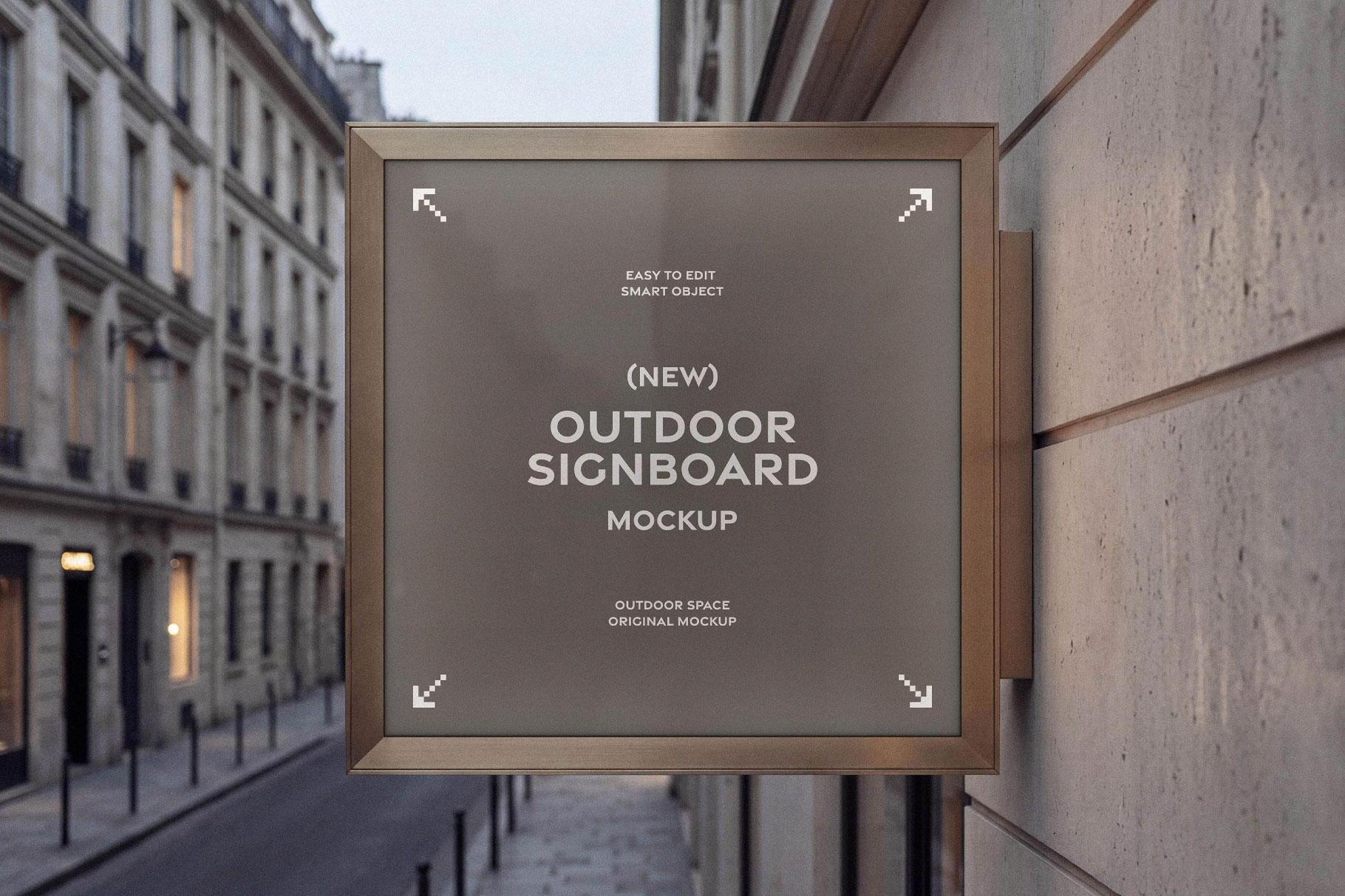 Free Square Outdoor Sign Mockup PSD Template