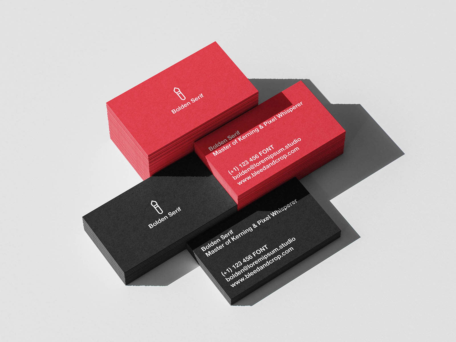 Free Stacked Black Business Card Mockup PSD template