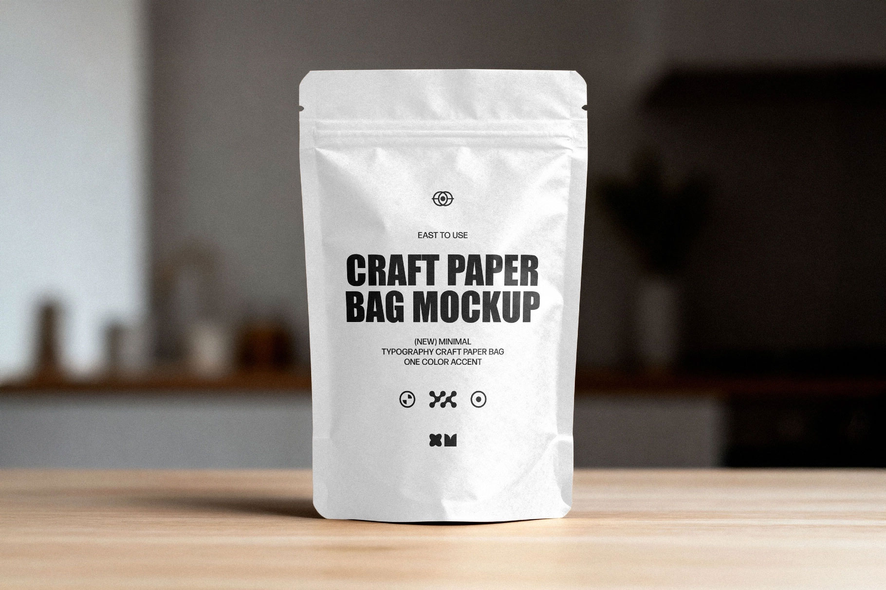 Free Standing Craft Paper Bag Mockup PSD Template