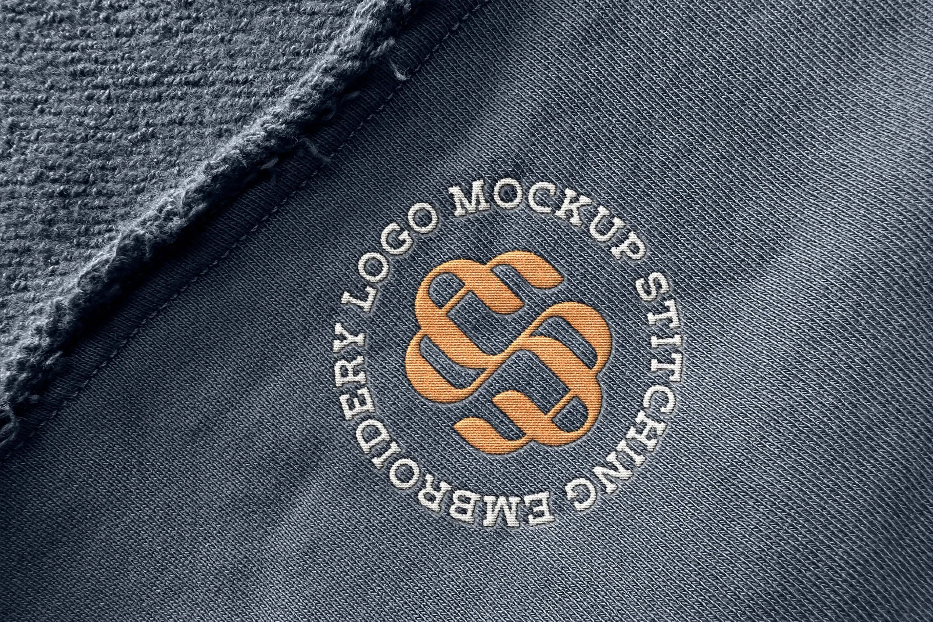 Free Stitching Embroidery Logo Mockup PSD Template