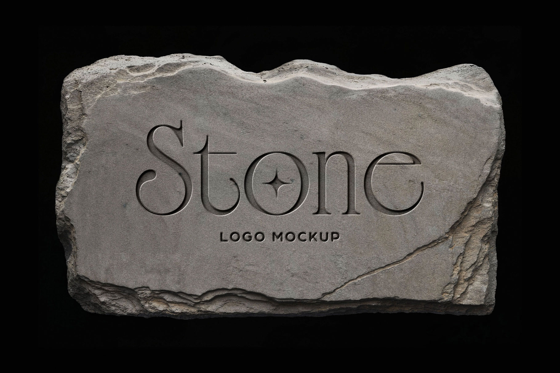 Free Stone Deboss Mockup PSD Template