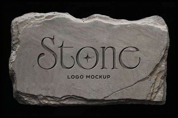 Free Stone Deboss Mockup PSD Template