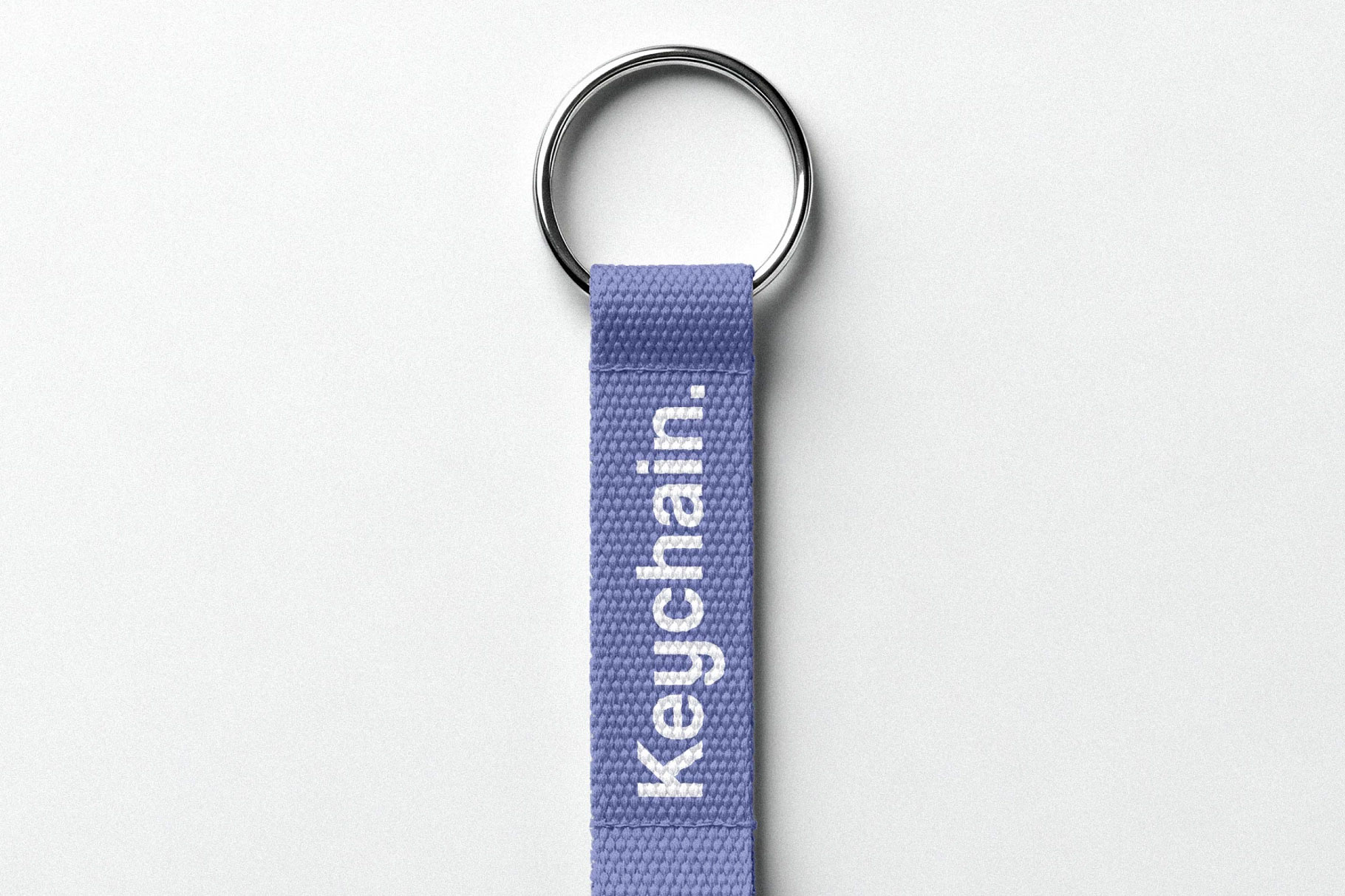 Free Strap Keychain Mockup with Carabiner PSD Template