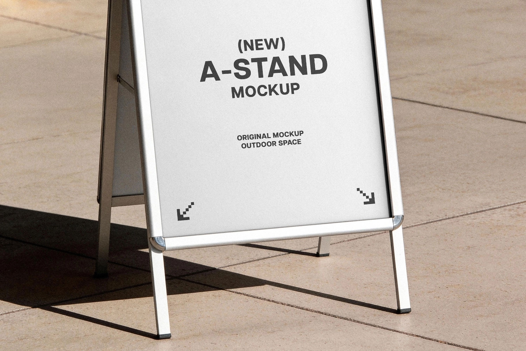 Free Street Level Folding Sign Mockup PSD Template