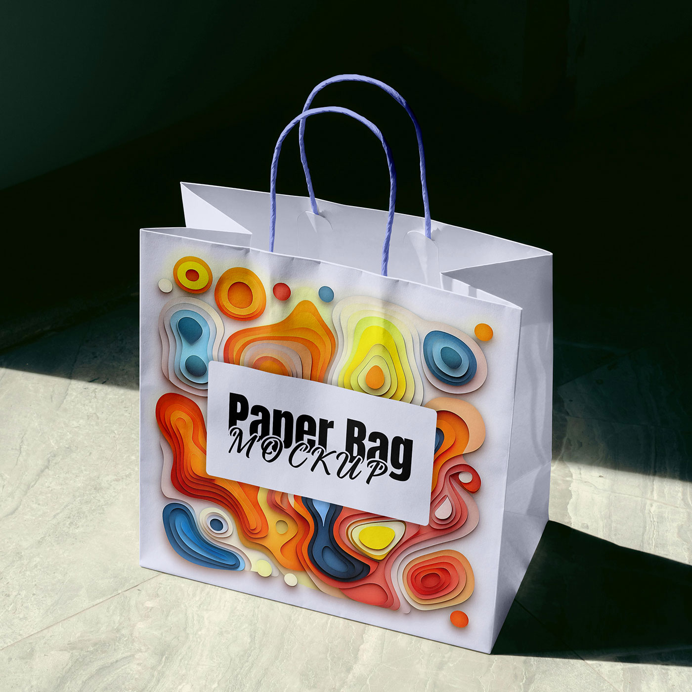 Free Sunny Paper Bag Mockup PSD Template