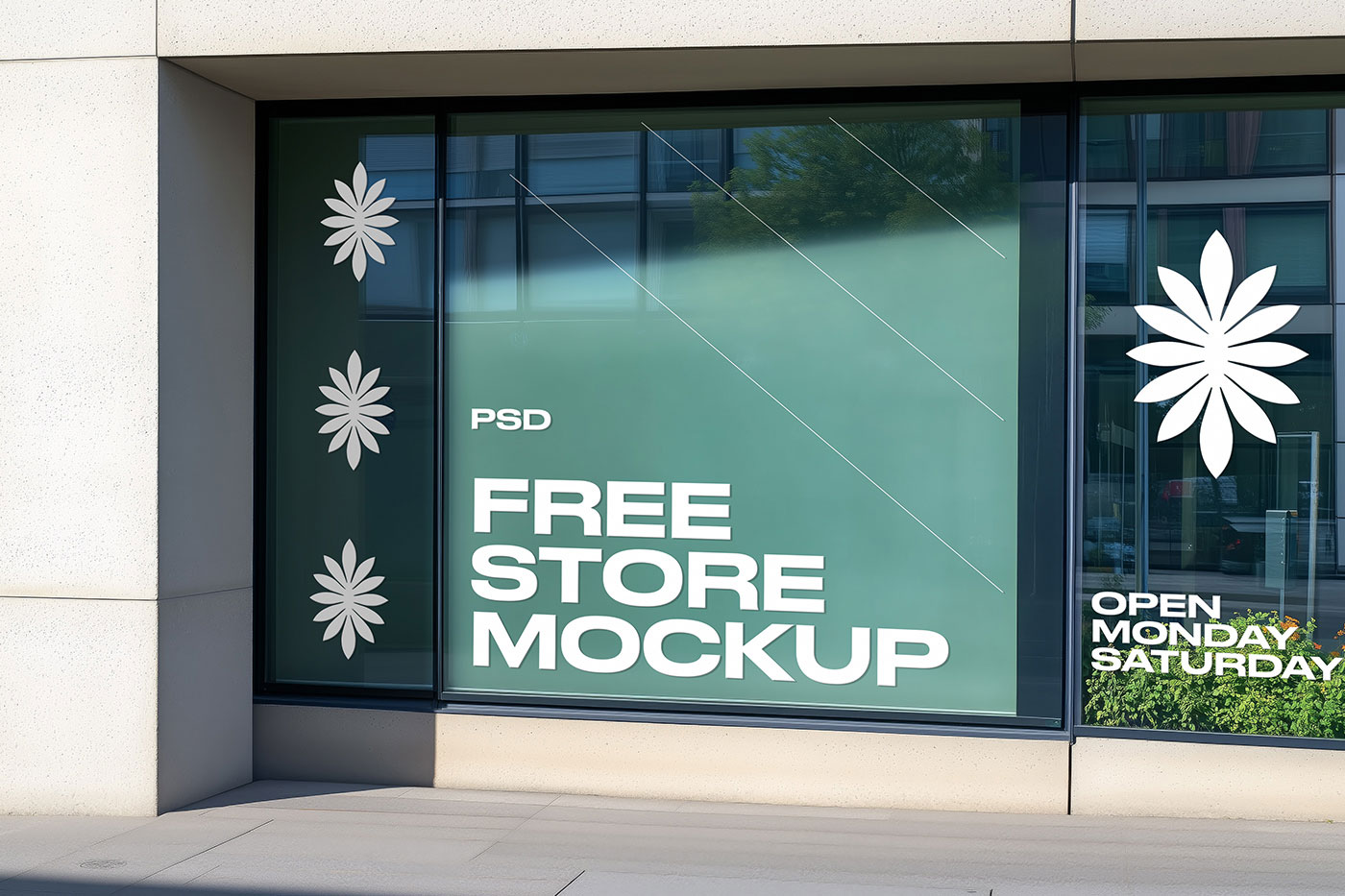 Free Sunny Storefront Mockup PSD Template