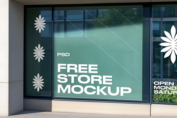 Free Sunny Storefront Mockup PSD Template