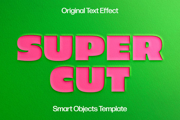 Free Super Paper Cut Out Text Effect / Logo Mockup PSD Template