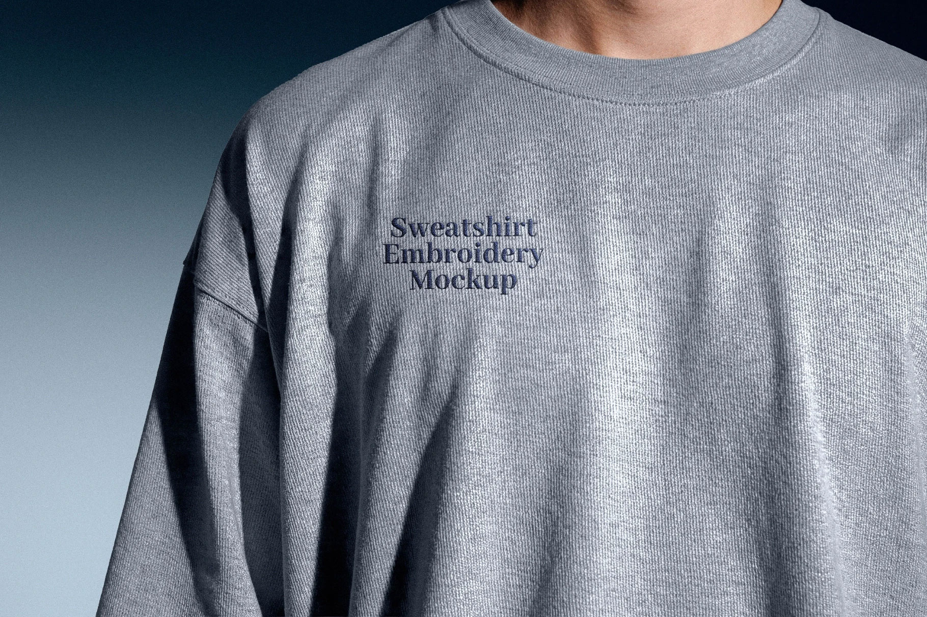 Free Sweatshirt Embroidery Mockup PSD Template