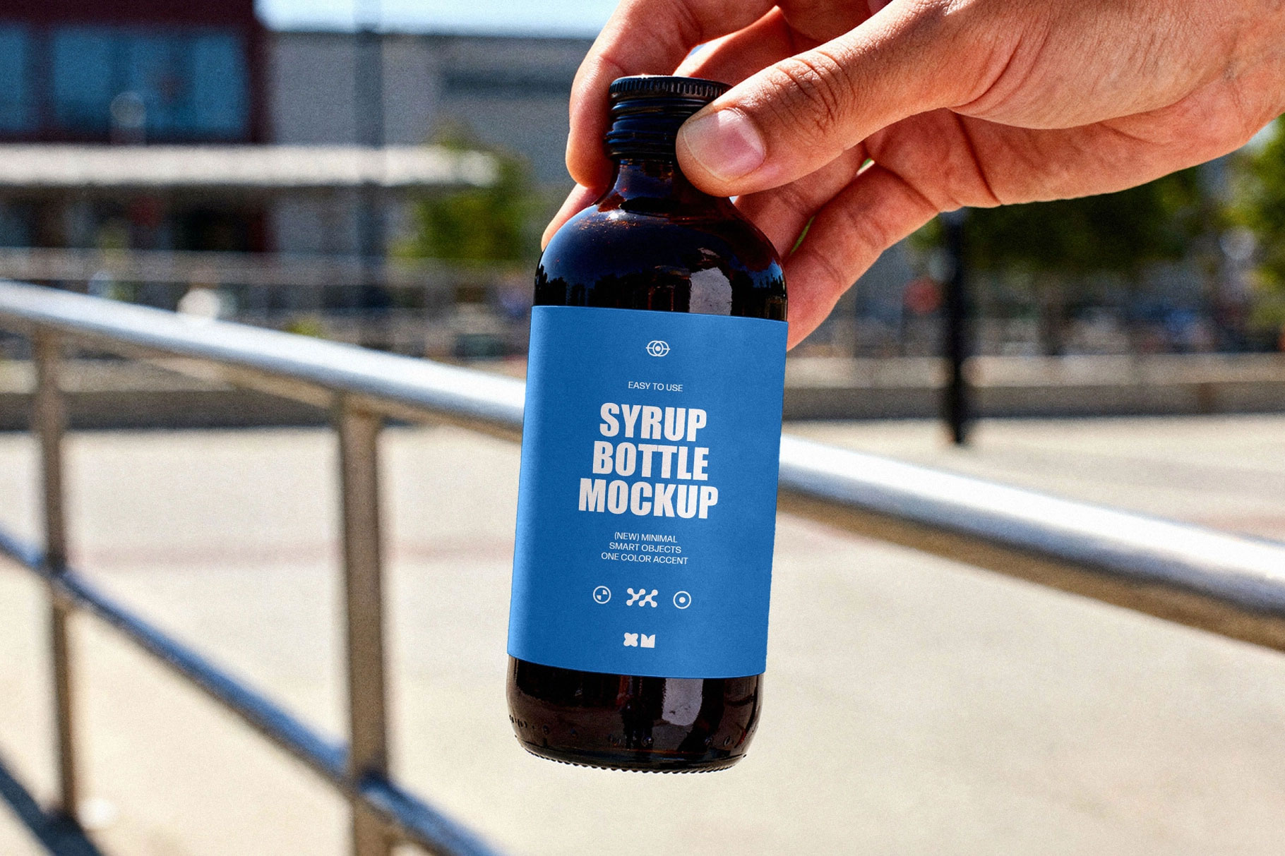 Free Syrup Bottle Mockup PSD Template