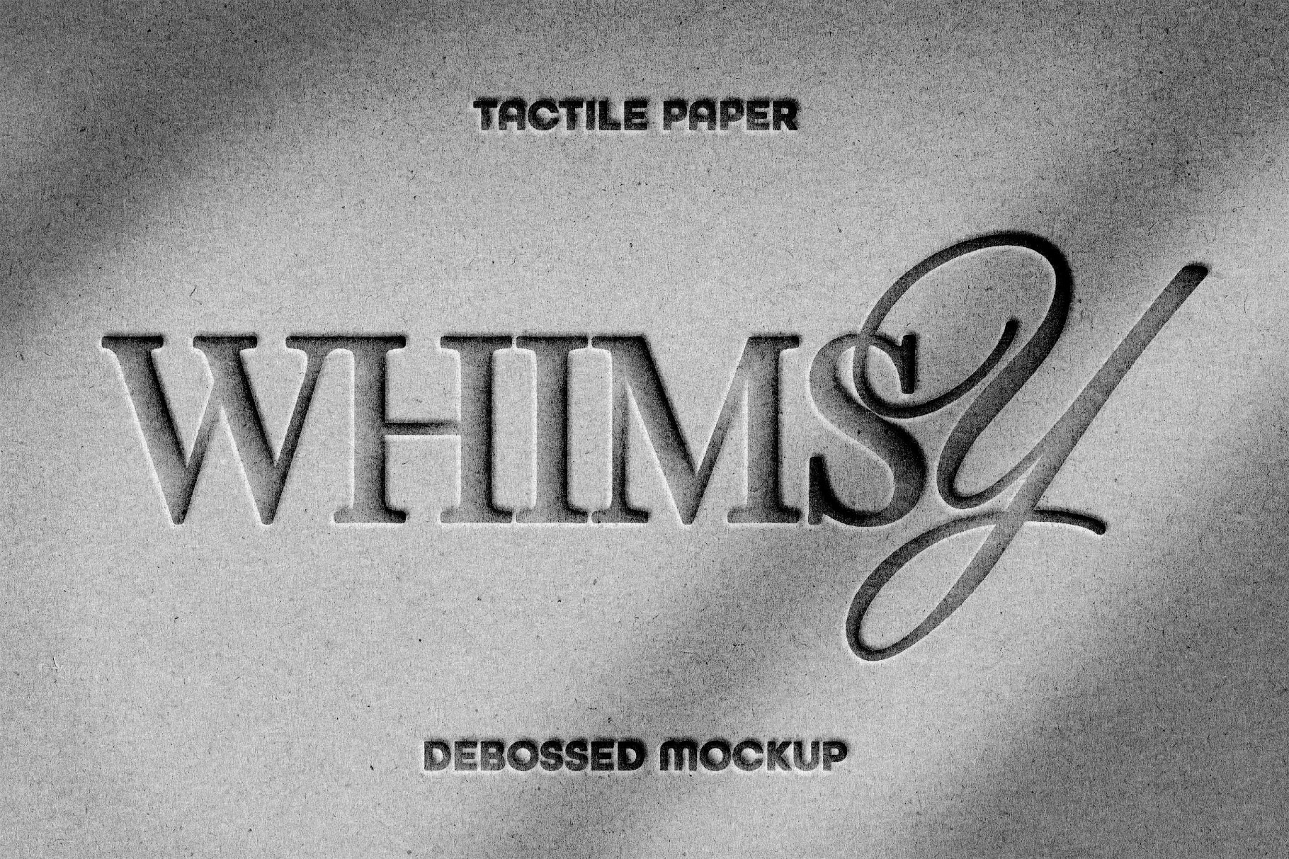 Free Tactile Paper Debossing Text Effect / Logo Mockup PSD Template