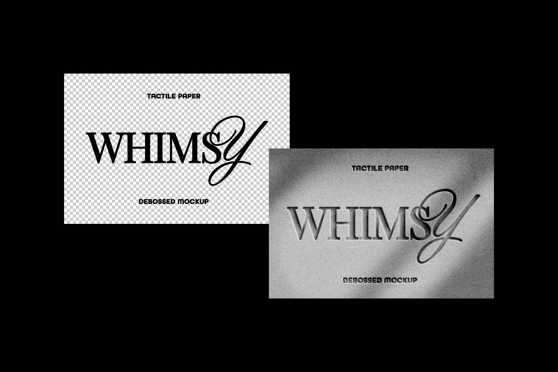 Free Tactile Paper Debossing Text Effect / Logo Mockup PSD Template