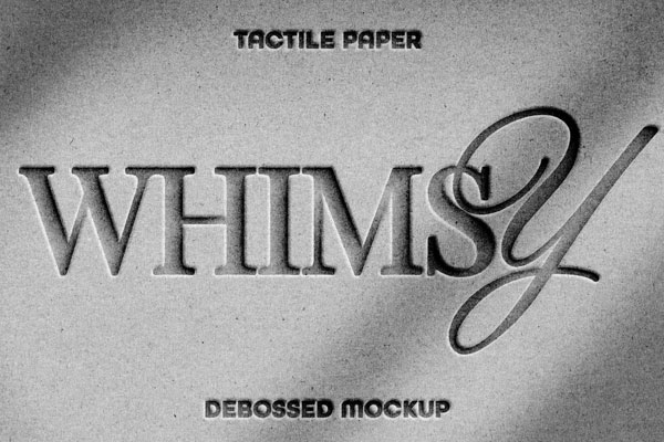 Free Tactile Paper Debossing Text Effect / Logo Mockup PSD Template