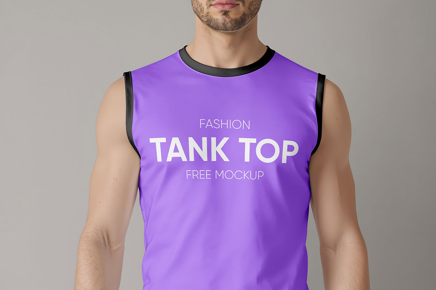 Free Tank Top Close Up Mockup PSD Template