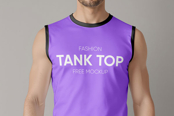 Free Tank Top Close Up Mockup PSD Template