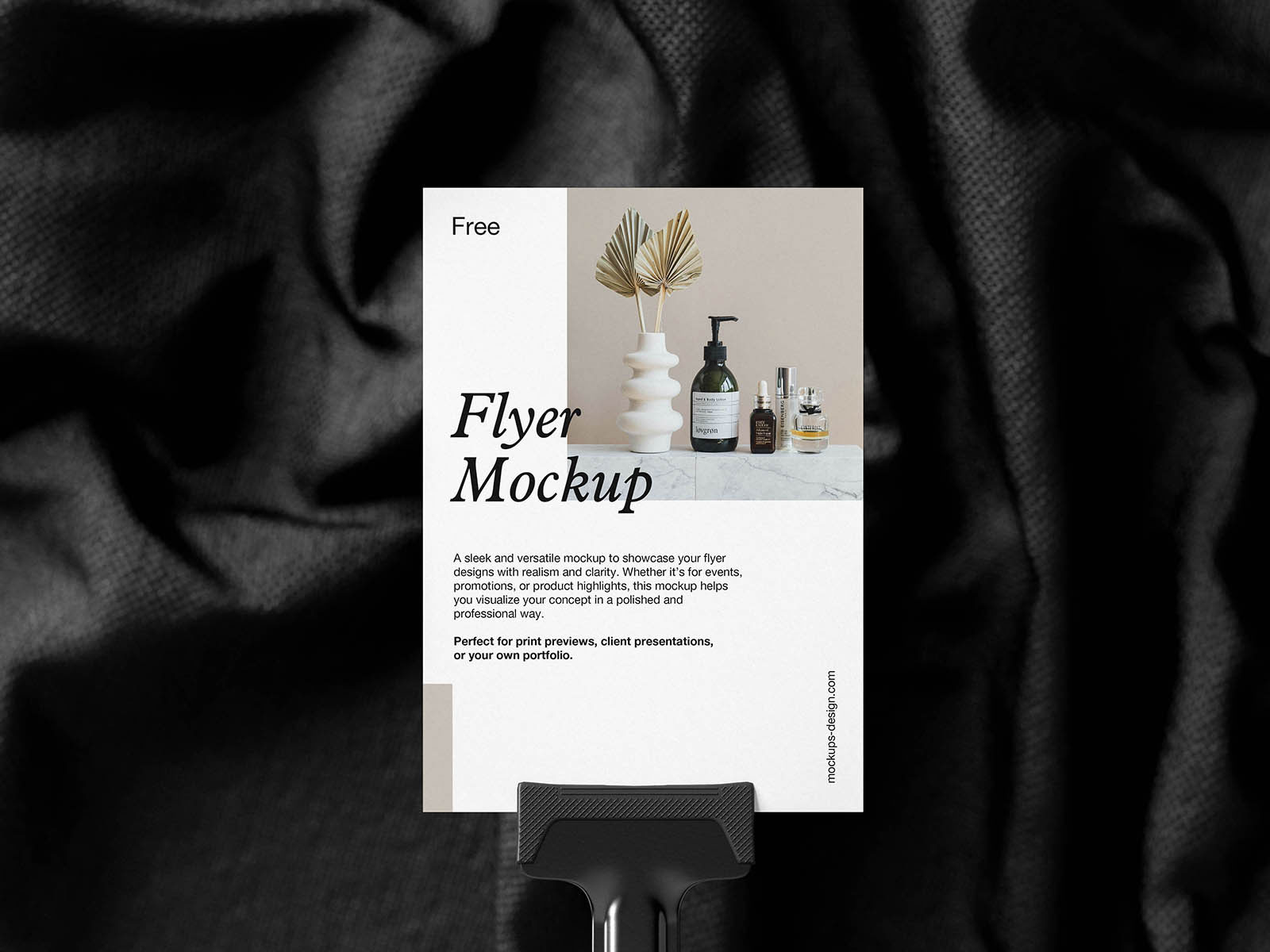 Free Textile Background Flyer Mockup PSD Template